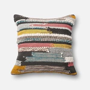 Loloi Wool Cotton & Chindi Pillow 22" x 22"